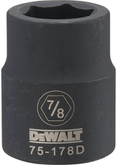 DeWALT DWMT75178OSP Impact Socket, 7/8 in Socket, 3/4 in Drive, 6-Point, CR-440 Steel, Black Oxide